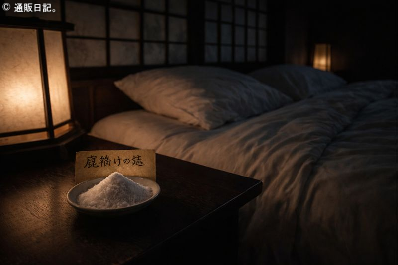 ベッドサイドに塩の小袋